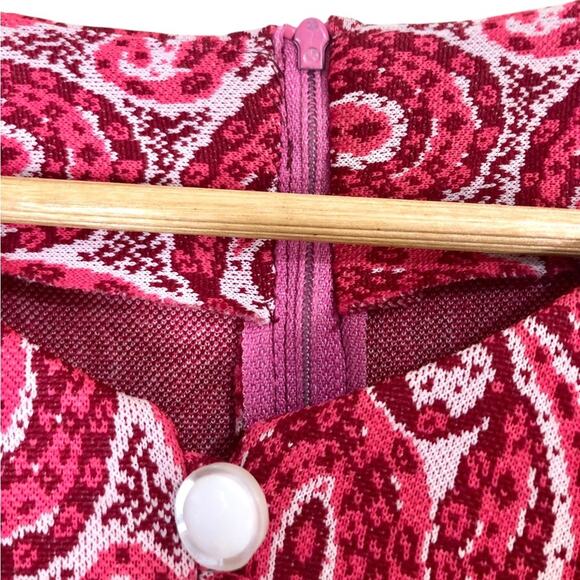 Vintage 70s Handmade Paisley Long Sleeve Knit Bohemian Mod Maxi Dress XS - Picture 5 of 7